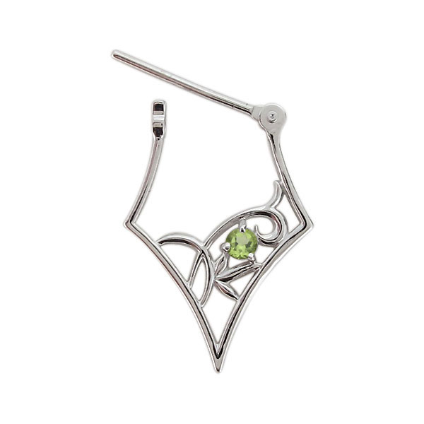ピアス プラチナ ペリドット クロッシングピアス 唐草 アラベスク_5
