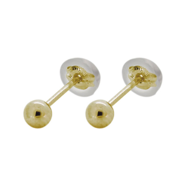 セカンドピアス k18 丸玉 3mm 丸玉ピアス レディース ピアス シンプル 両耳用