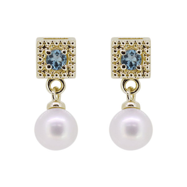 真珠 ピアス レディース 淡水パール k18 ピンク イエロー シンプル アクアマリンサンタマリア 18k クリスマス