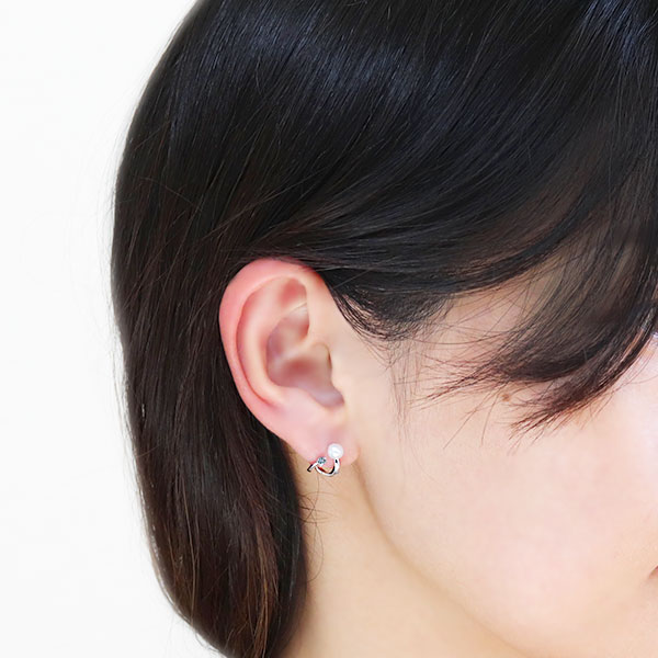 ピアス パール イヤーカフ 淡水パール レディース シンプル アクアマリンサンタマリア 3月誕生石 k10 ピンク イエロー クリスマスの通販は
