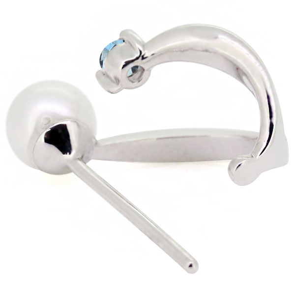 ピアス パール イヤーカフ 淡水パール レディース シンプル アクアマリンサンタマリア 3月誕生石 k10 ピンク イエロー クリスマスの通販は