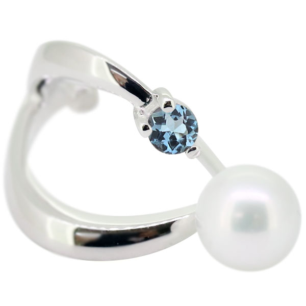 ピアス パール イヤーカフ 淡水パール レディース シンプル アクアマリンサンタマリア 3月誕生石 k10 ピンク イエロー クリスマスの通販は