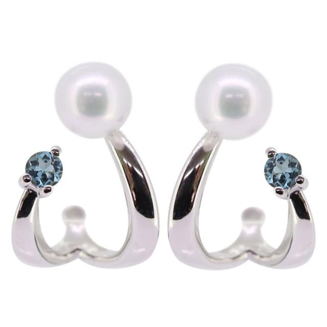 ピアス パール イヤーカフ 淡水パール レディース シンプル アクアマリンサンタマリア 3月誕生石 k10 ピンク イエロー クリスマスの通販は