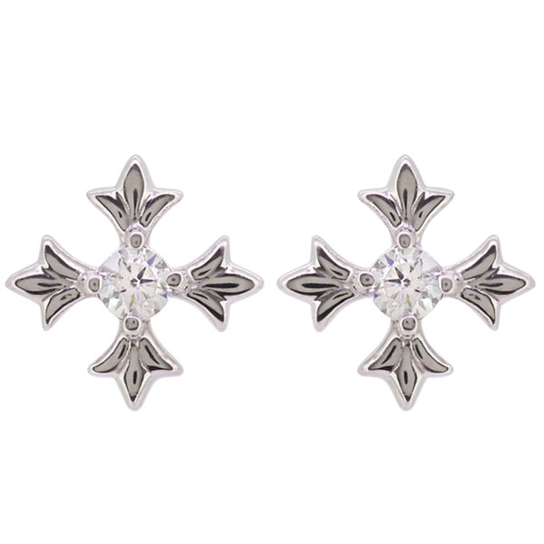 メンズ ピアス 十字架 クロス 18k ダイヤモンド 一粒 スタッドピアス_6