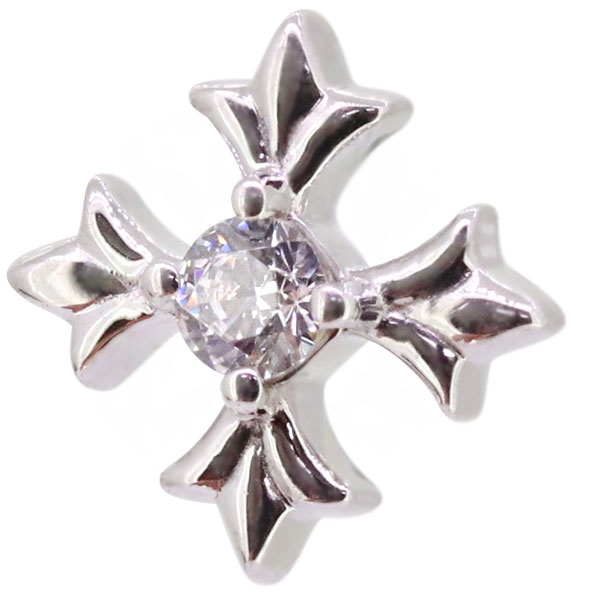 メンズ ピアス 十字架 クロス 18k ダイヤモンド 一粒 スタッドピアス_4