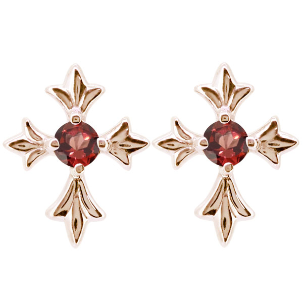 クロス ピアス 18k メンズ 十字架 ペリドット 誕生石 8月 スタッドピアス クロスピアス 十字架 メンズピアス 誕生石 一粒 メンズピアス 18金 父