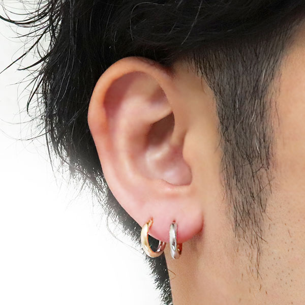 carat キャラット プラチナ/18k PG リバーシブル フープピアス