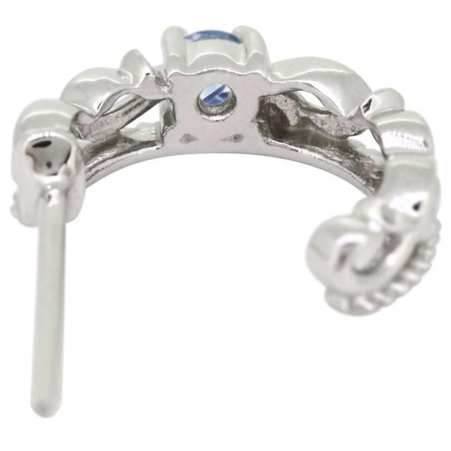 ピアス メンズ フープ 両耳 10k 10金 誕生石 3月 アクアマリンサンタマリア 唐草 フープピアス_2