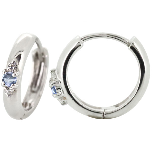 ピアス フープ メンズ 片耳 シンプル 10k 誕生石 3月 アクアマリンサンタマリア フープピアス_7