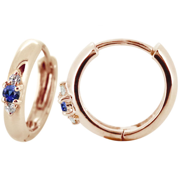 フープピアス 18k メンズ 太め シンプル 片耳 リングピアス サファイア_6
