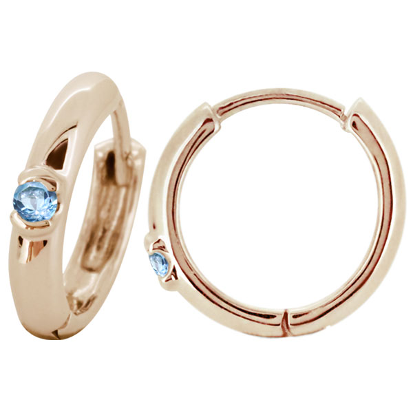 ピアス 18k フープ メンズ ゴールド ブルートパーズ 一粒 片耳 シンプル_6