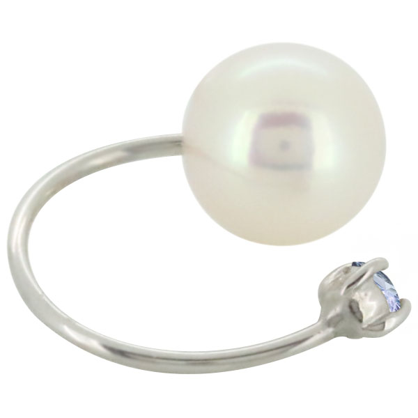 ピアス フック 18k レディース 3月誕生石 アクアマリンサンタマリア パールキャッチ_2