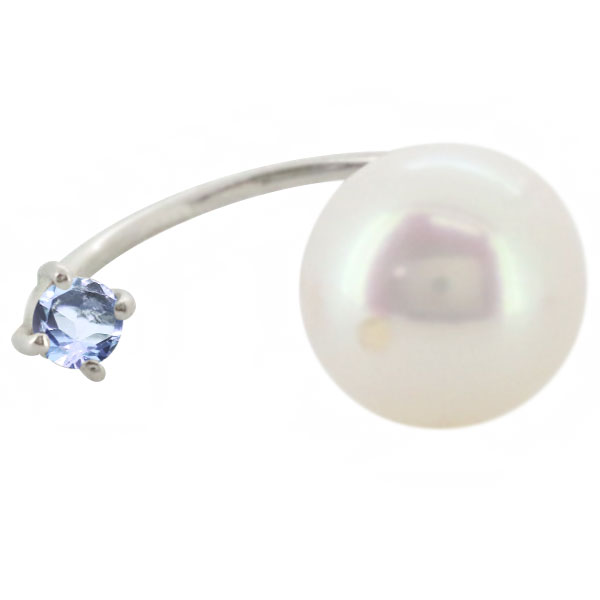 ピアス フック 18k レディース 3月誕生石 アクアマリンサンタマリア パールキャッチ_3