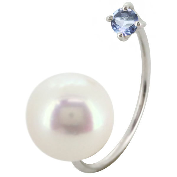 ピアス フック 18k レディース 3月誕生石 アクアマリンサンタマリア パールキャッチ_4