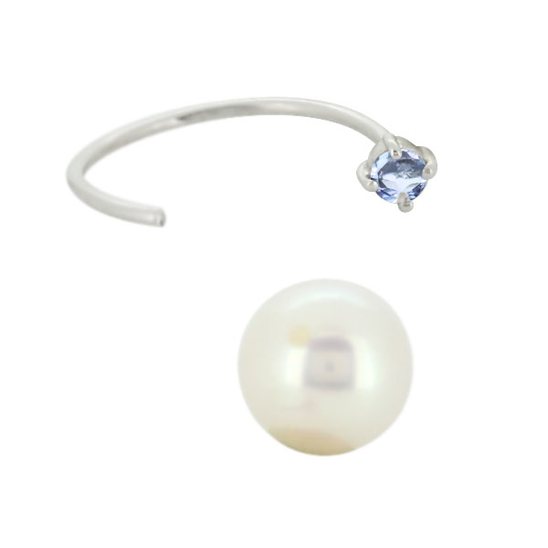 ピアス フック 18k レディース 3月誕生石 アクアマリンサンタマリア パールキャッチ_5