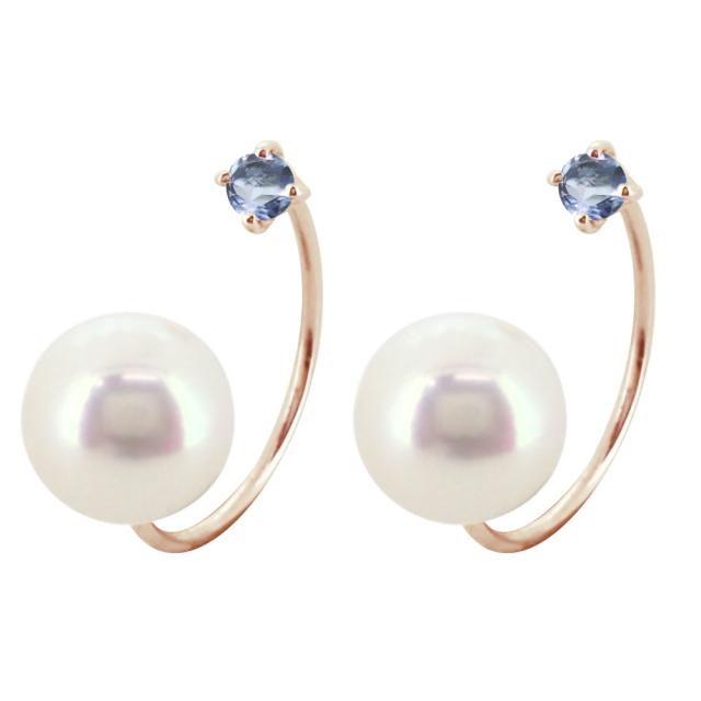 ピアス フック 18k レディース 3月誕生石 アクアマリンサンタマリア パールキャッチ_8