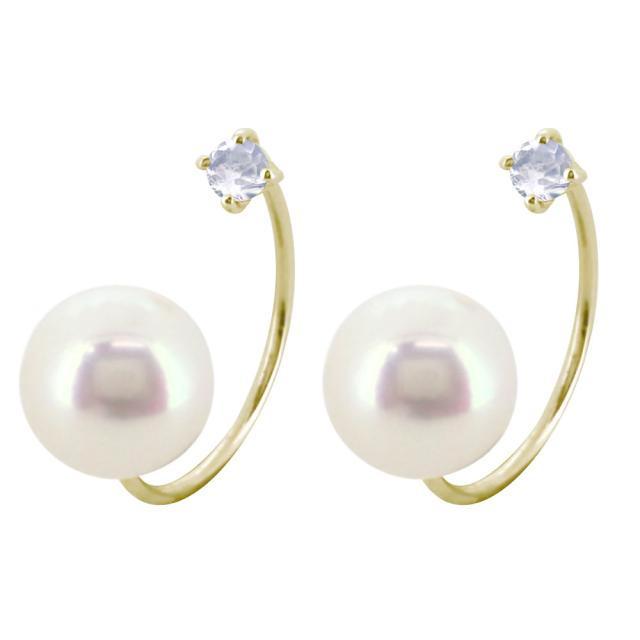 ピアス フック 18k レディース 6月誕生石 ロイヤルブルームーンストーン パールキャッチの通販は
