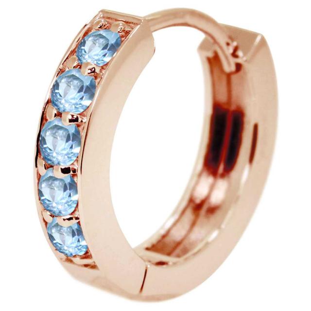 ピアス メンズ 18k フープピアス ブルートパーズ 片耳 中折れ ゴールド 11月誕生石_6