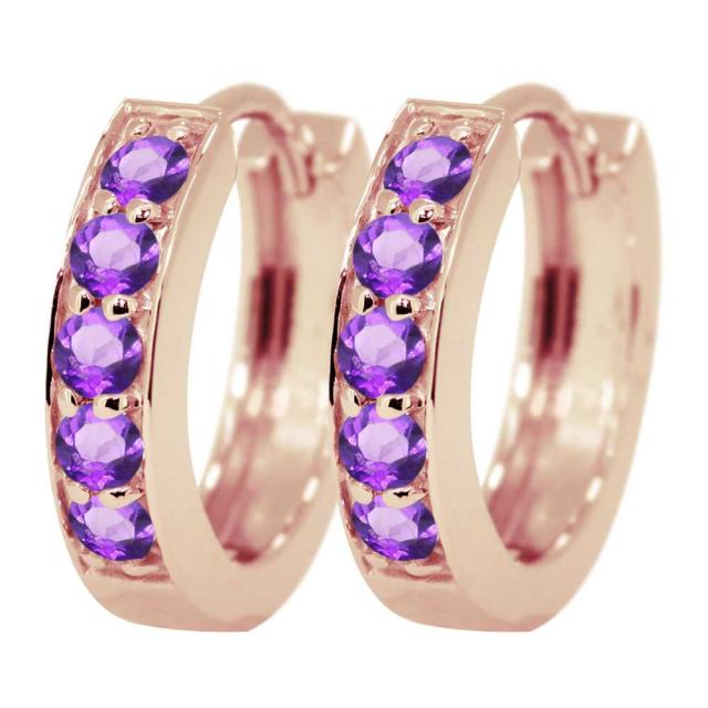 ピアス レディース フープピアス 誕生石 2月 アメジスト 10金 中折れ式 両耳の通販は 35,100円