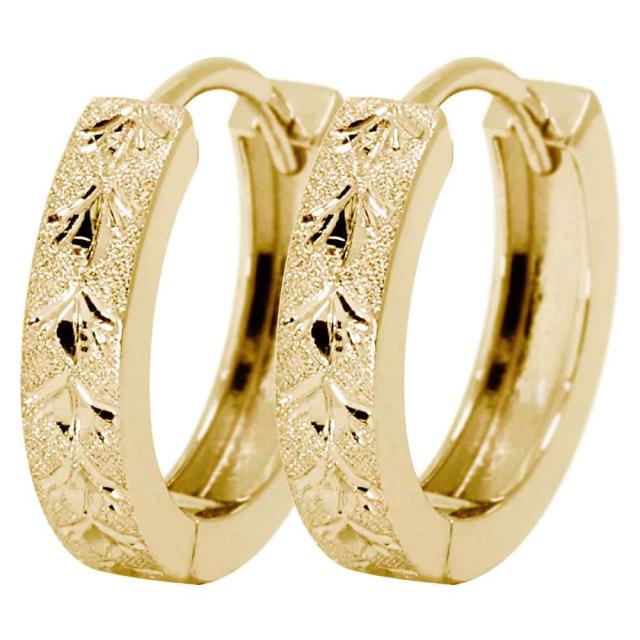 K18 YG ダイヤモンド 中折れ式 フープ ピアス | IKEDAジュエリー