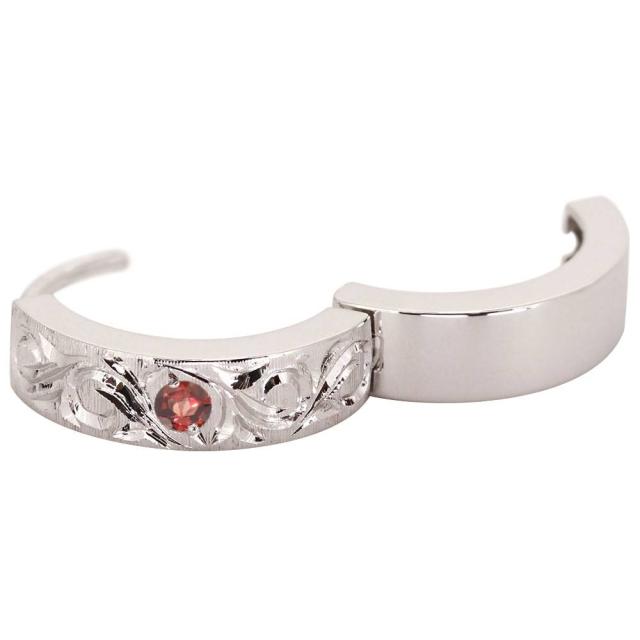 フープピアス レディース シルバー925 2個セット 両耳用 ピアス フープ 小さめ 唐草 キャッチレス_4