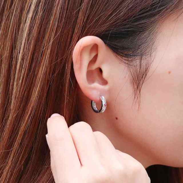 ピアス レディース 大人 フープピアス 中折れ 10金 10k 7月