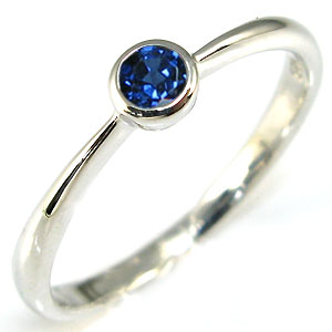 サファイア・指輪・10金・一粒・ピンキーリングの通販は 38,300円