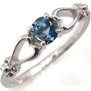 楽天市場】アクアマリンサンタマリア リング 一粒 ハート K18