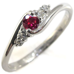 リング・ルビー・指輪・一粒・シンプル・K10