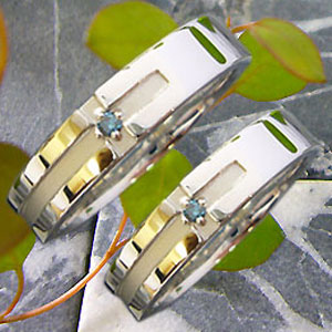 クロス・ペアリング・ブルーダイヤモンド・マリッジリング・シルバー・指輪の通販は 15,000円