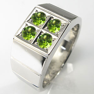 シルバーリング・印台・指輪・ペリドットリング・メンズリングの通販は 26,600円