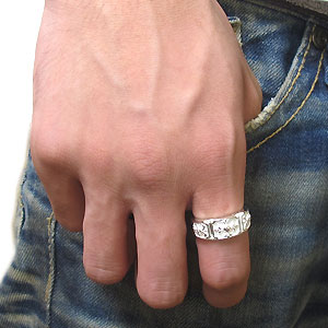 ペアリング・シルバー・リング・百合の紋章・クロス・リング・指輪