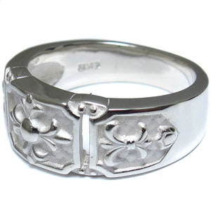 ペアリング・シルバー・リング・百合の紋章・クロス・リング・指輪