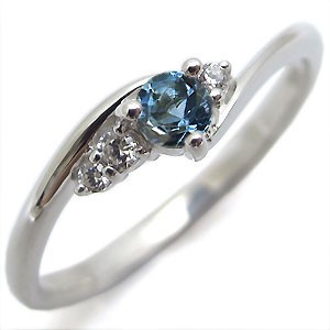 アクアマリンサンタマリア・リング・一粒・シンプル・K18・指輪の通販は 53,700円
