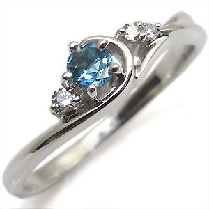 ブルートパーズ・リング・18金・指輪・一粒・ブルートパーズリングの通販は