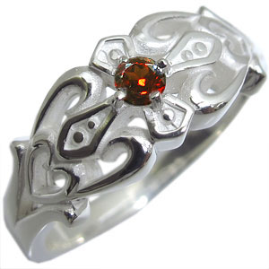 クロス・ガーネット・リング・シルバー・メンズ・リング・ハート・指輪の通販は 8,064円