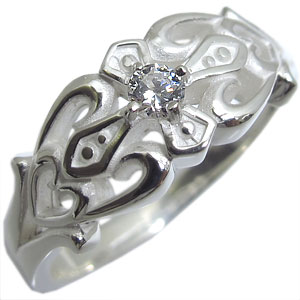 クロス・リング・シルバー・キュービックジルコニア・メンズ・リング・ハート・指輪