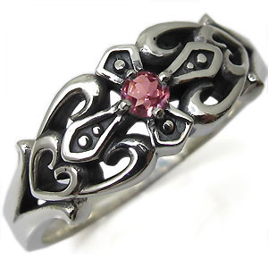 指輪・クロス・シルバー・ハート・メンズ・リング・ピンクトルマリン・リングの通販は 9,576円
