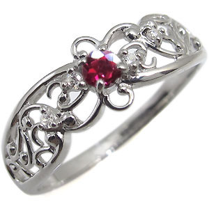 指輪・ルビー・一粒・K18・リングの通販は