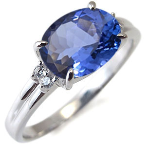 プラチナ タンザナイト リング 天然石 一粒 指輪 クリスマス ポイント消化 タンザナイト リング 1.5カラット ダイヤモンド 指輪