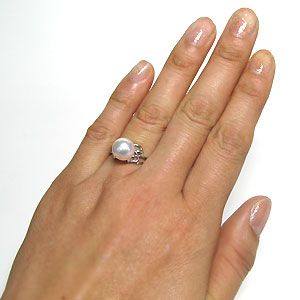 サイズ1号から選べる18金製パールリング(本真珠9mm珠使用) サイズ1号から選べる18金製パールリング(本真珠9mm珠使用)