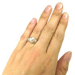 サイズ1号から選べるプラチナ製パールリング（本真珠8mm珠使用）