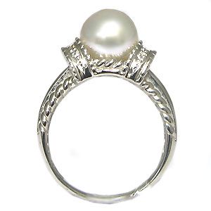 パール８ミリ プラチナリング サイズ1号から選べるプラチナ製パールリング（本真珠8mm珠使用）