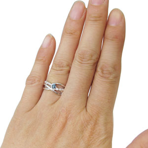 アクアマリンサンタマリア・リング・3月誕生石・一粒・10金・指輪の通販は