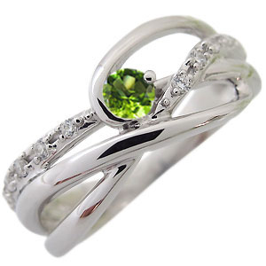 プラチナ・リング・ペリドット・指輪・一粒・リングの通販は