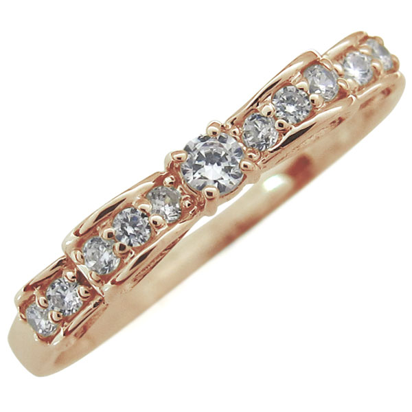 k18wg ダイヤモンドリングリボン