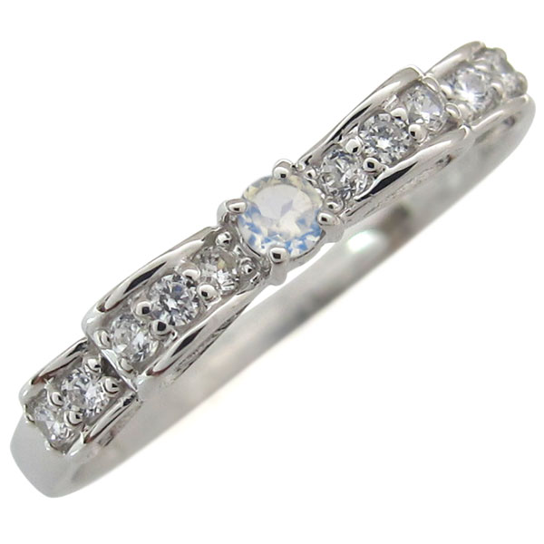 18金 指輪 ダイヤモンド リボン 婚約指輪 ブルームーン リング ピンキーリング リボンダイヤ 誕生石 ピンクゴールドk18 18k ダイヤ クリスマス プレジュール] ロイヤルブルームーンストーン 指輪 リボン k18 リング