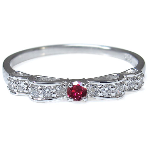 K18 リボンリング（ルビー） K18YG イエローゴールド リボン リング・指輪 ルビー0.24ct