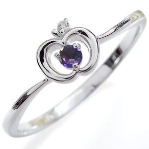 アメジスト・リング・一粒・リンゴ・K10・指輪の通販は 27,100円