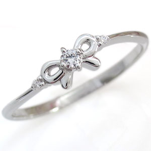 ダイヤモンド・10金・指輪・リング・リボン・リング・一石